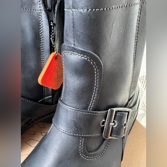 Timberland Earthkeepers 73182 Black Leather Engineer Harness Boots Men’s 10 NIB - Picture 6 of 12